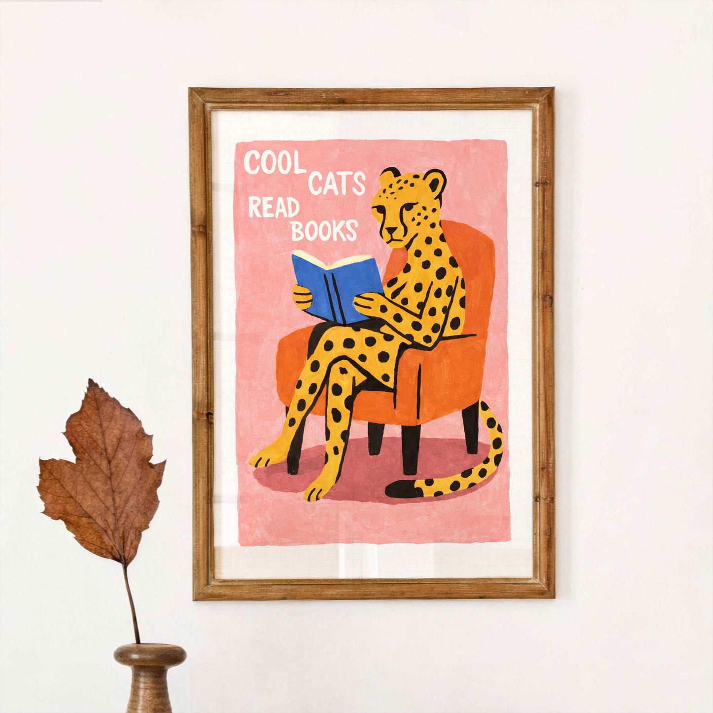 Cool Cats Read Books Illustration Print