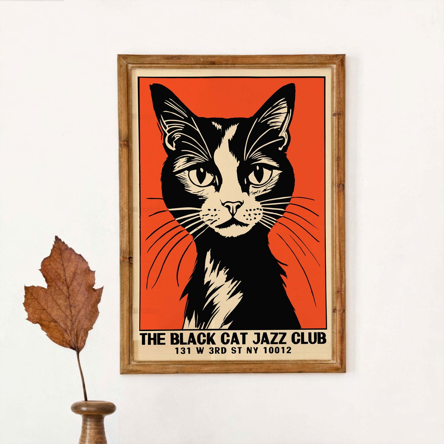 Vintage Black Cat Jazz Club Poster