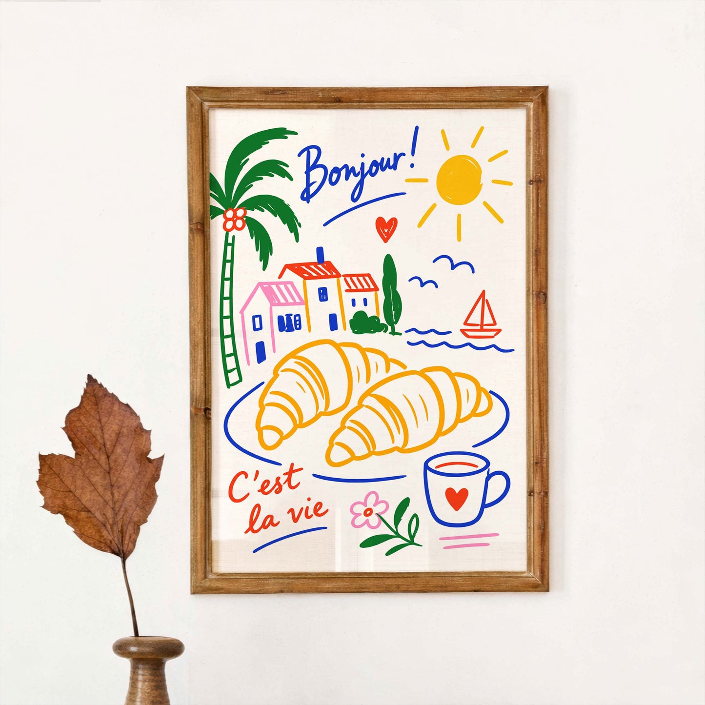French Croissant Breakfast Poster Print