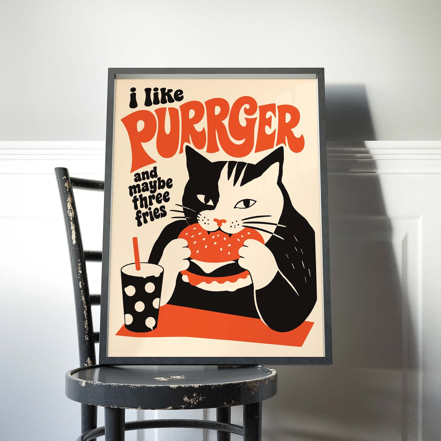 Cat Burger Humor Poster
