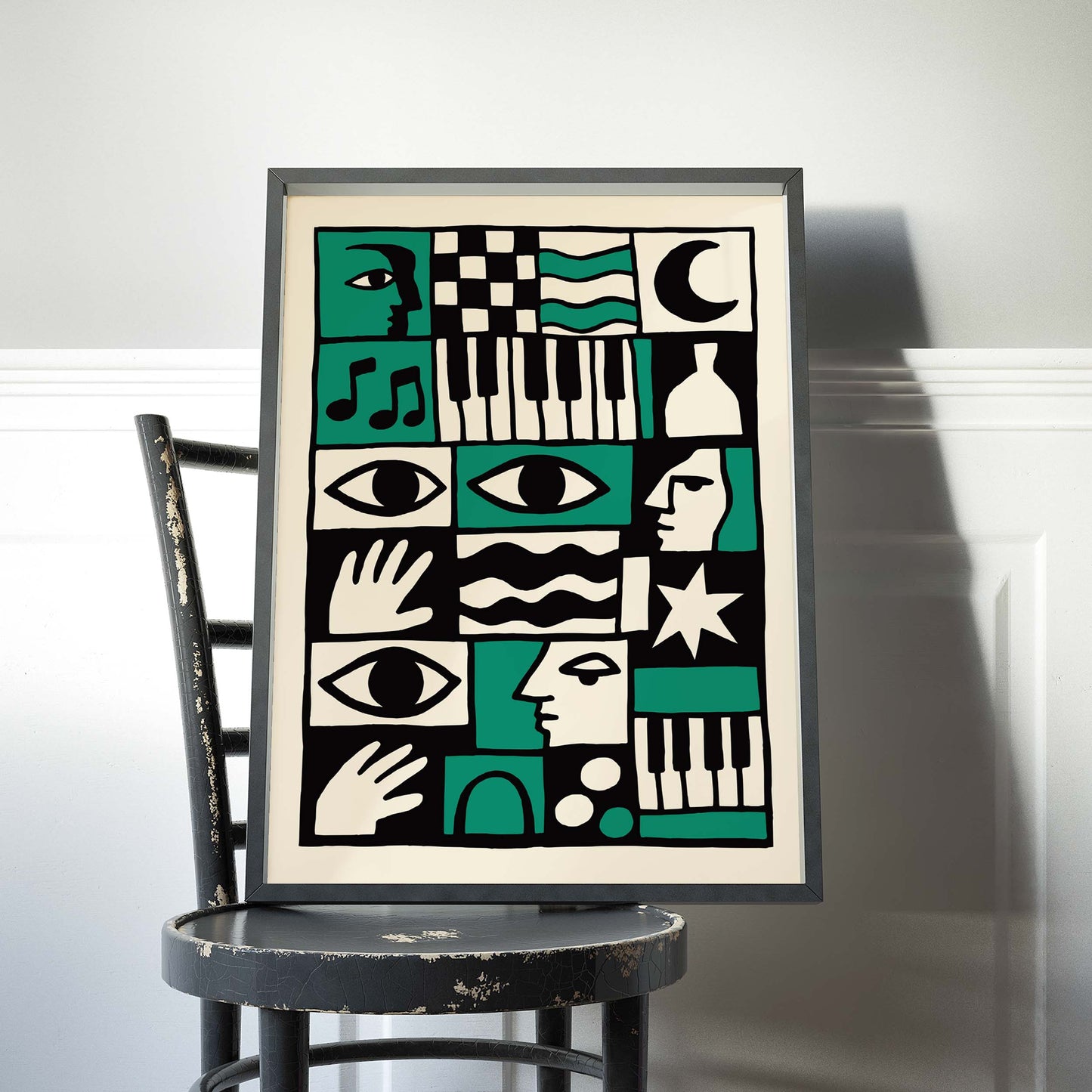 Abstract Mosaic Faces Poster