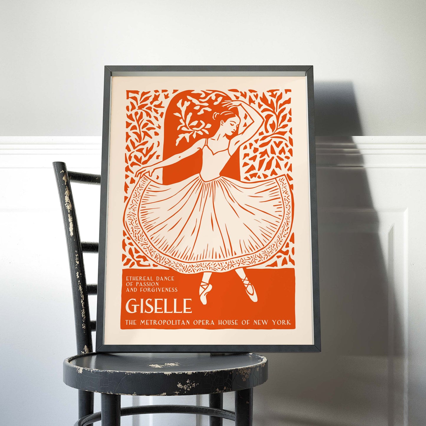 Giselle Ballet Art Deco Poster