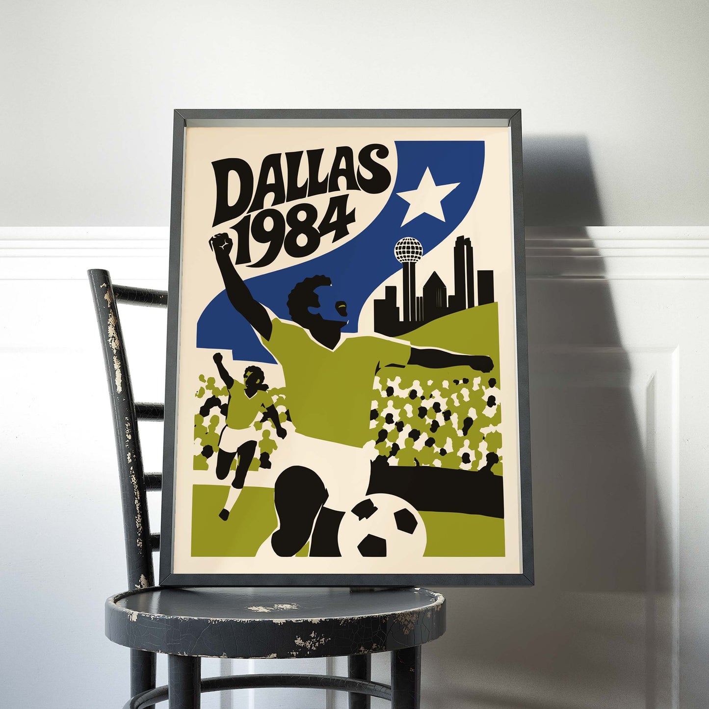 Dallas 1984 Vintage Soccer Poster Print