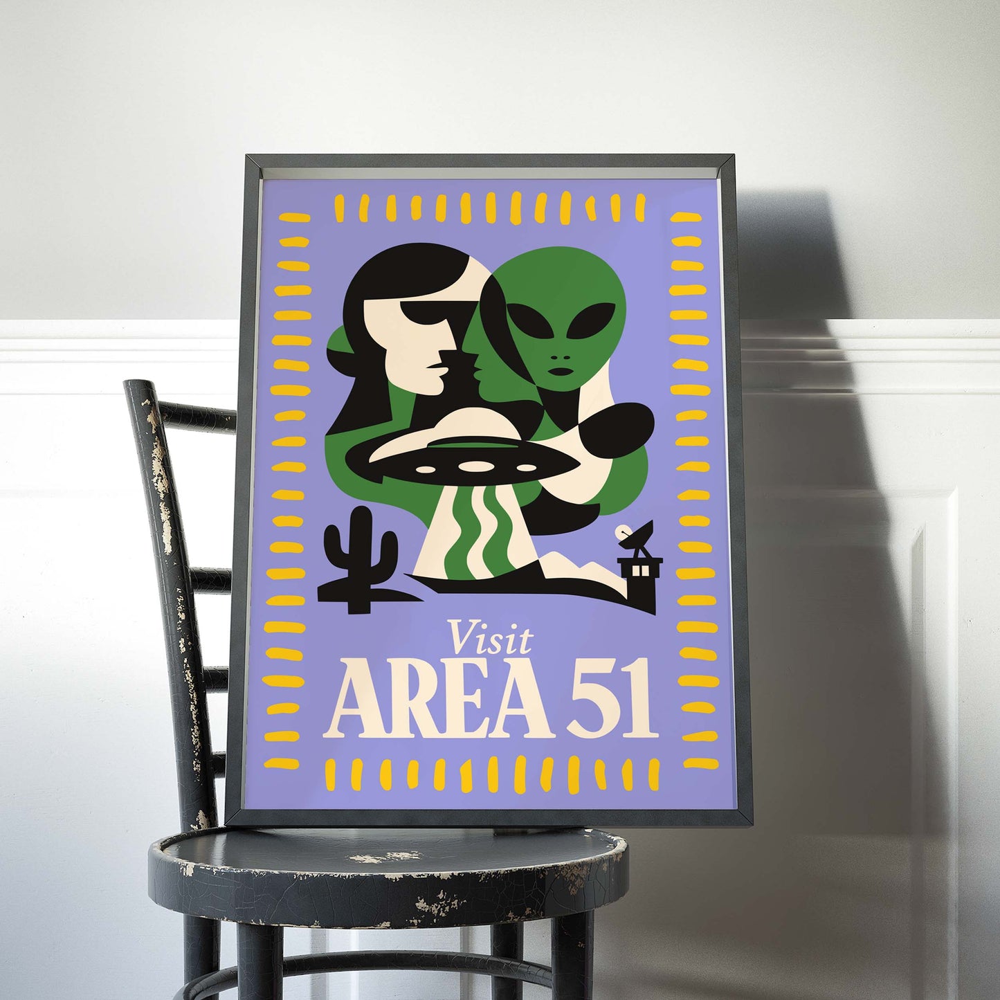 Area 51 Alien Poster Retro Wall Art