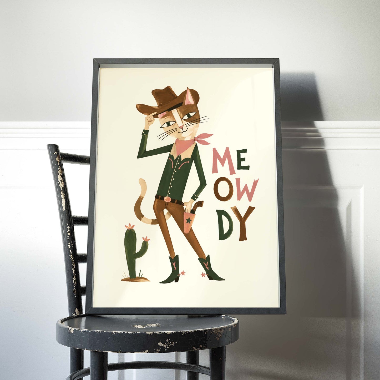 Cowboy Cat Western Print