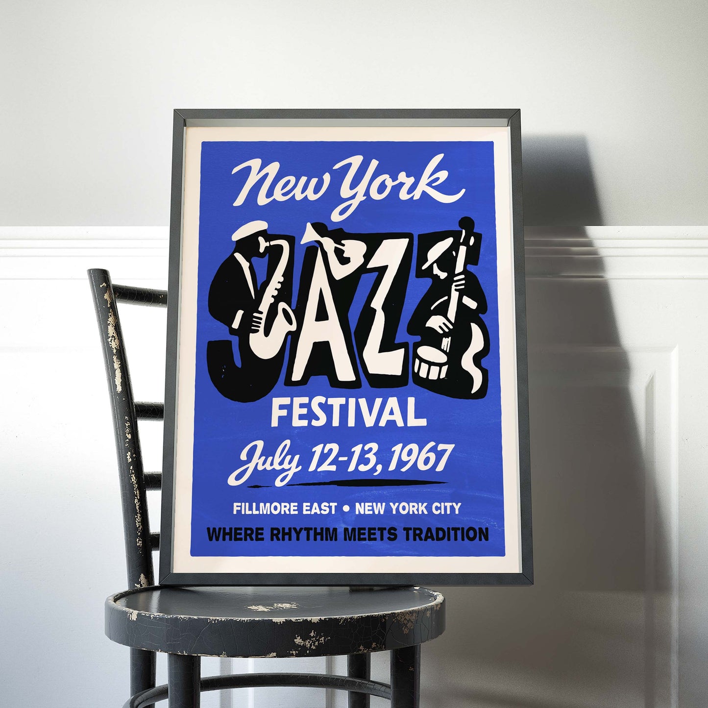 New York Jazz Festival Retro Music Print