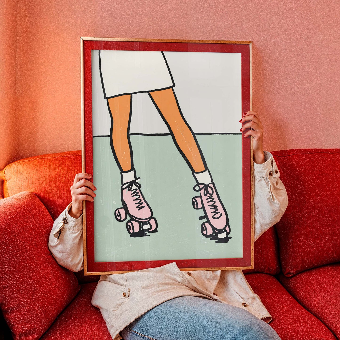 Vintage Roller Skating Poster