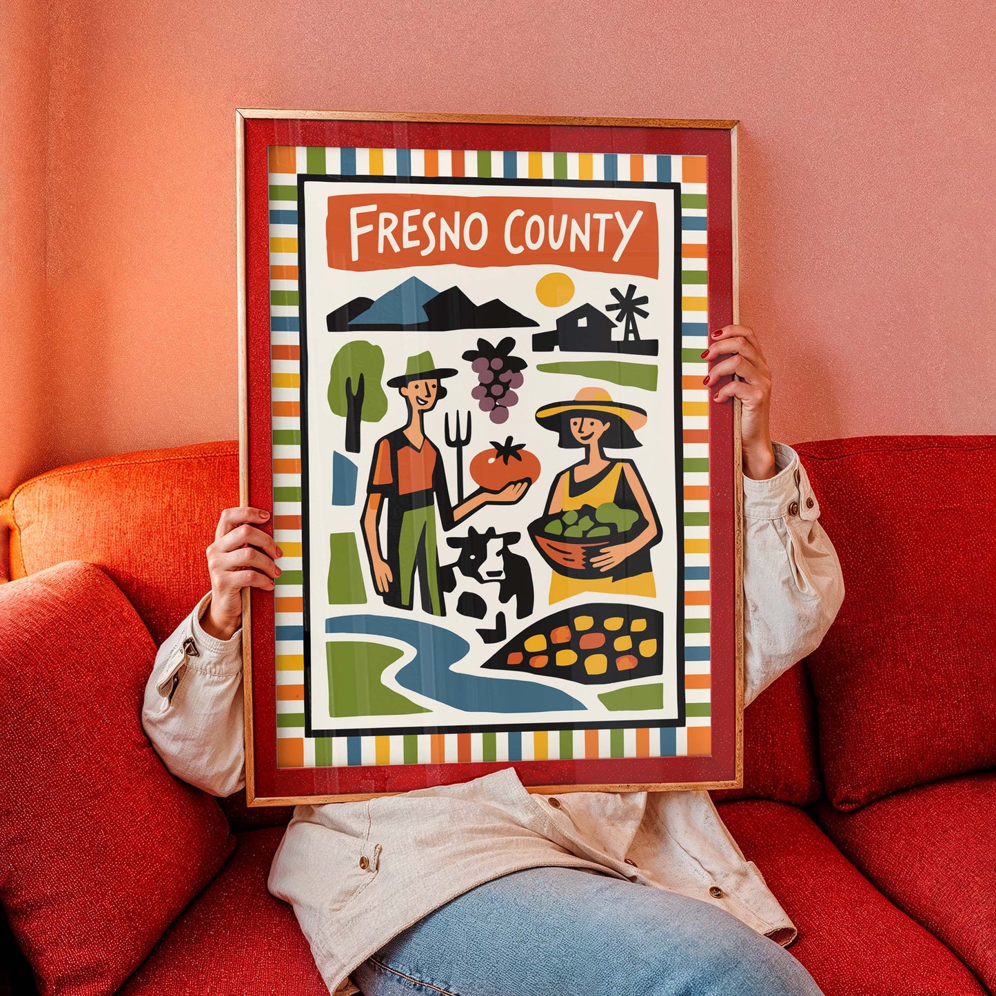 Fresno County Farm Poster Print