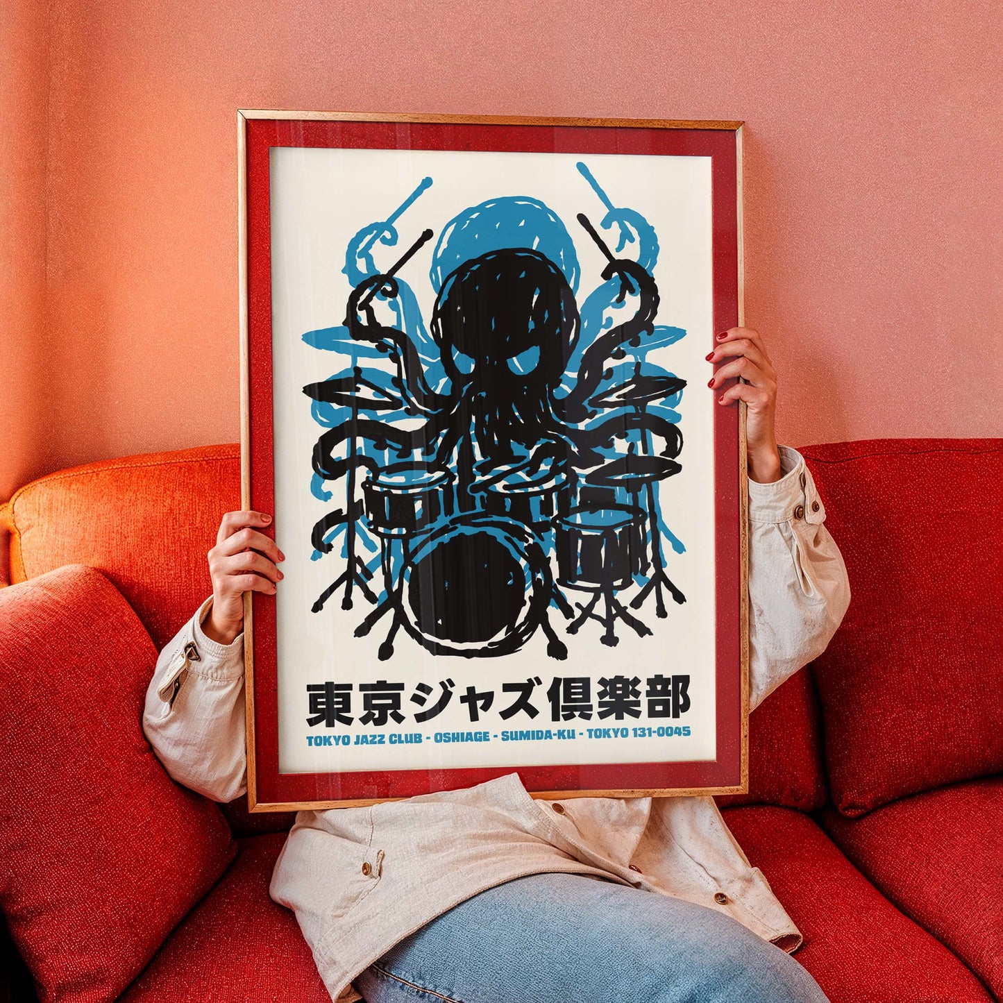 Tokyo Jazz Octopus Drum Poster