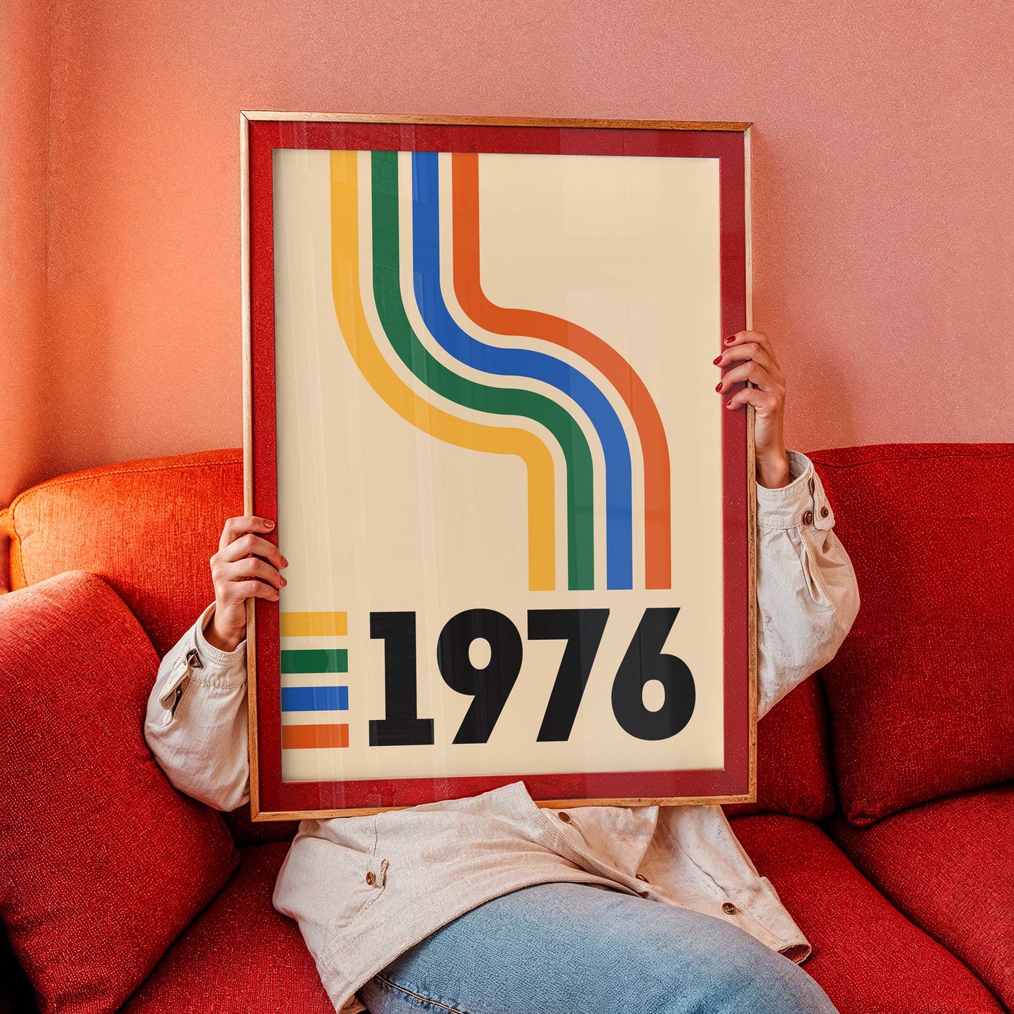 1976 Retro Stripe Poster