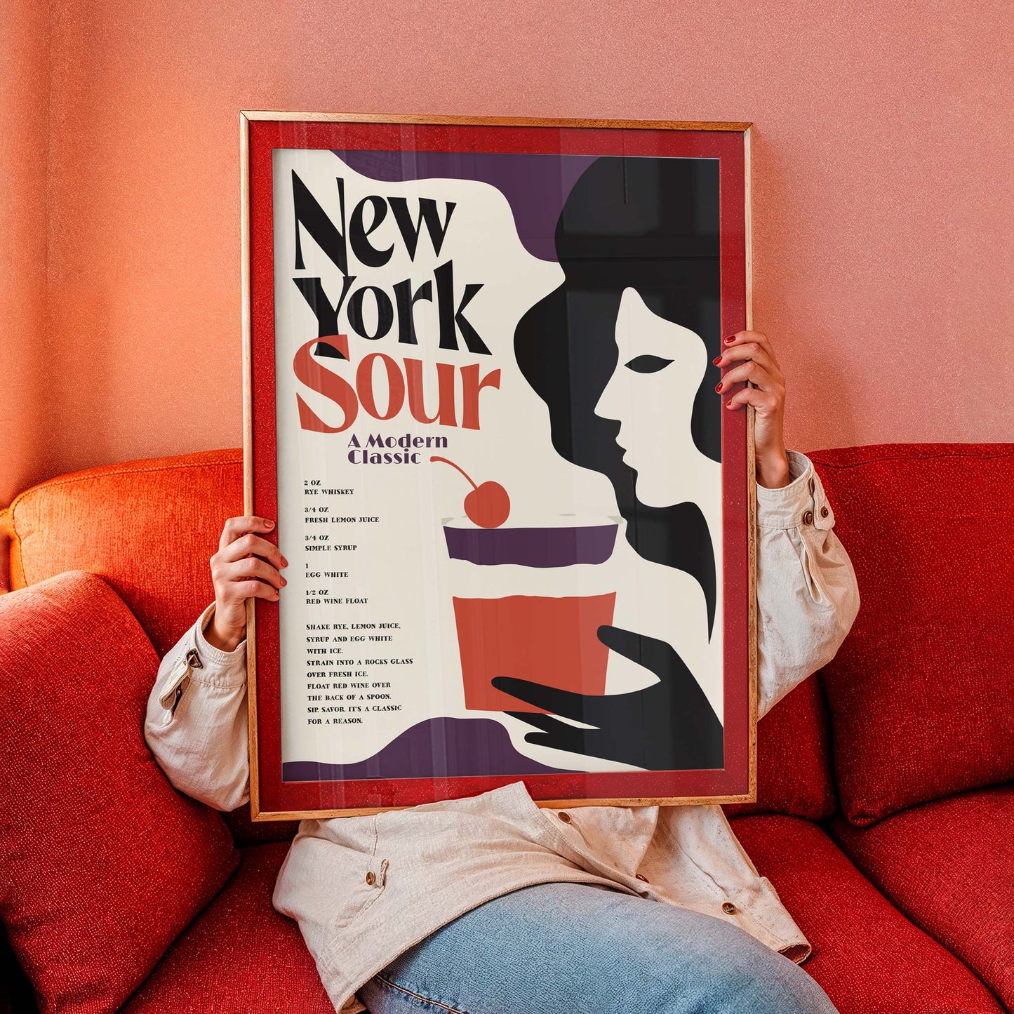 New York Sour Cocktail Print