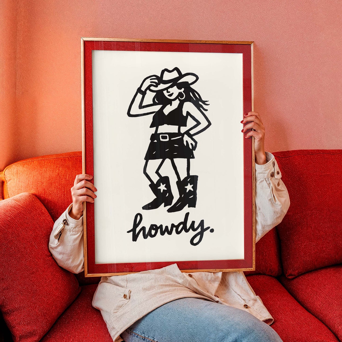 Cowgirl Howdy Western Poster Print