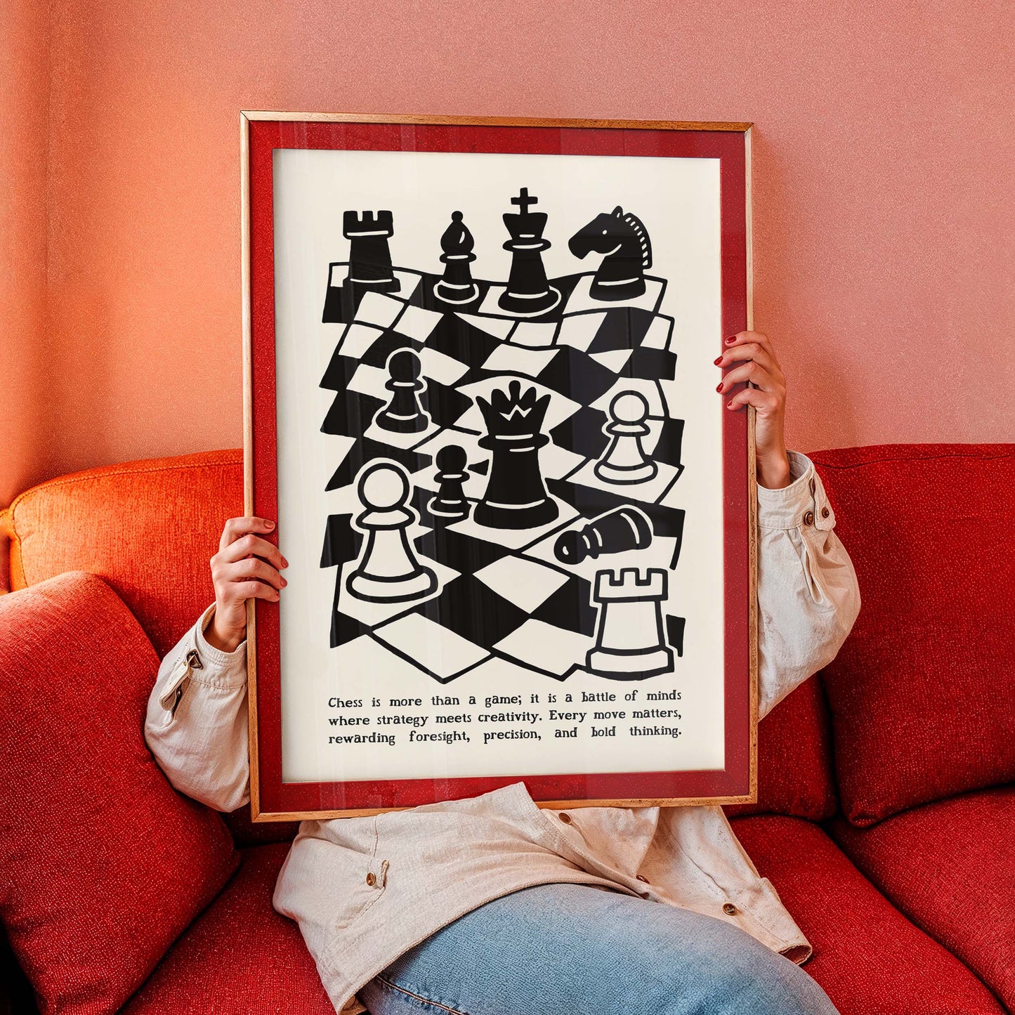 Chess Strategy Illustration Poster