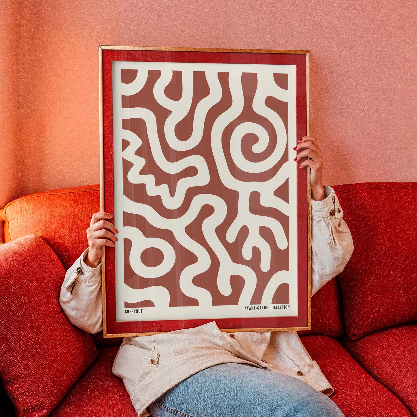 Chestnut Abstract Print