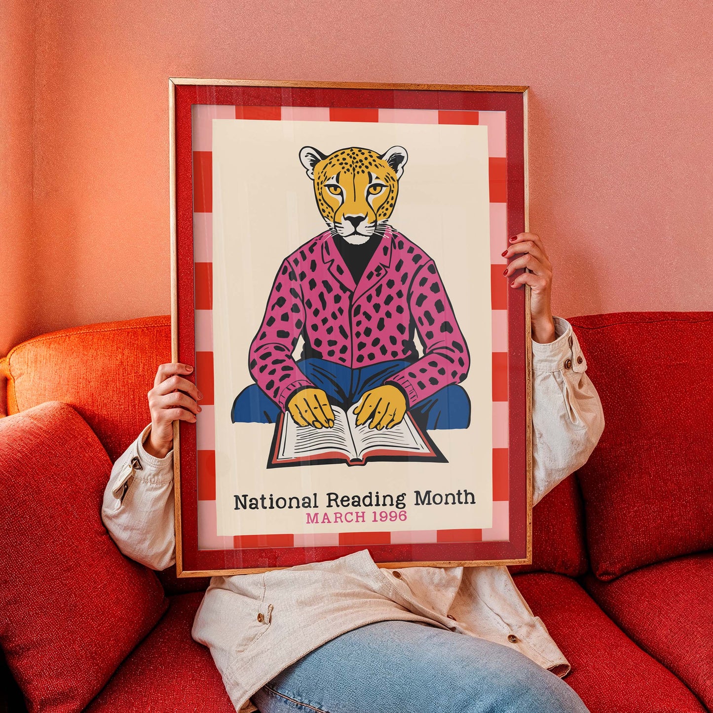 Leopard Reading Poster