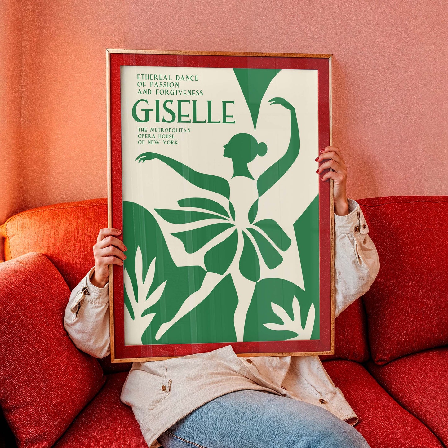 Green Giselle Ballet Art Deco Poster
