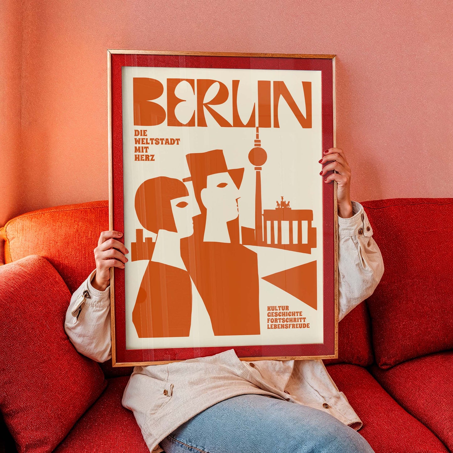 Retro Berlin City Art Print