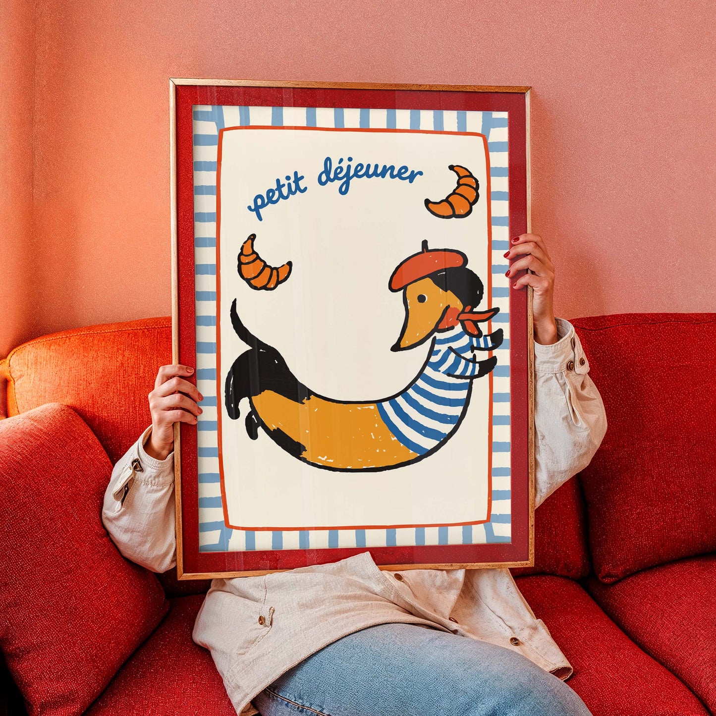 French Breakfast Dachshund Poster Print