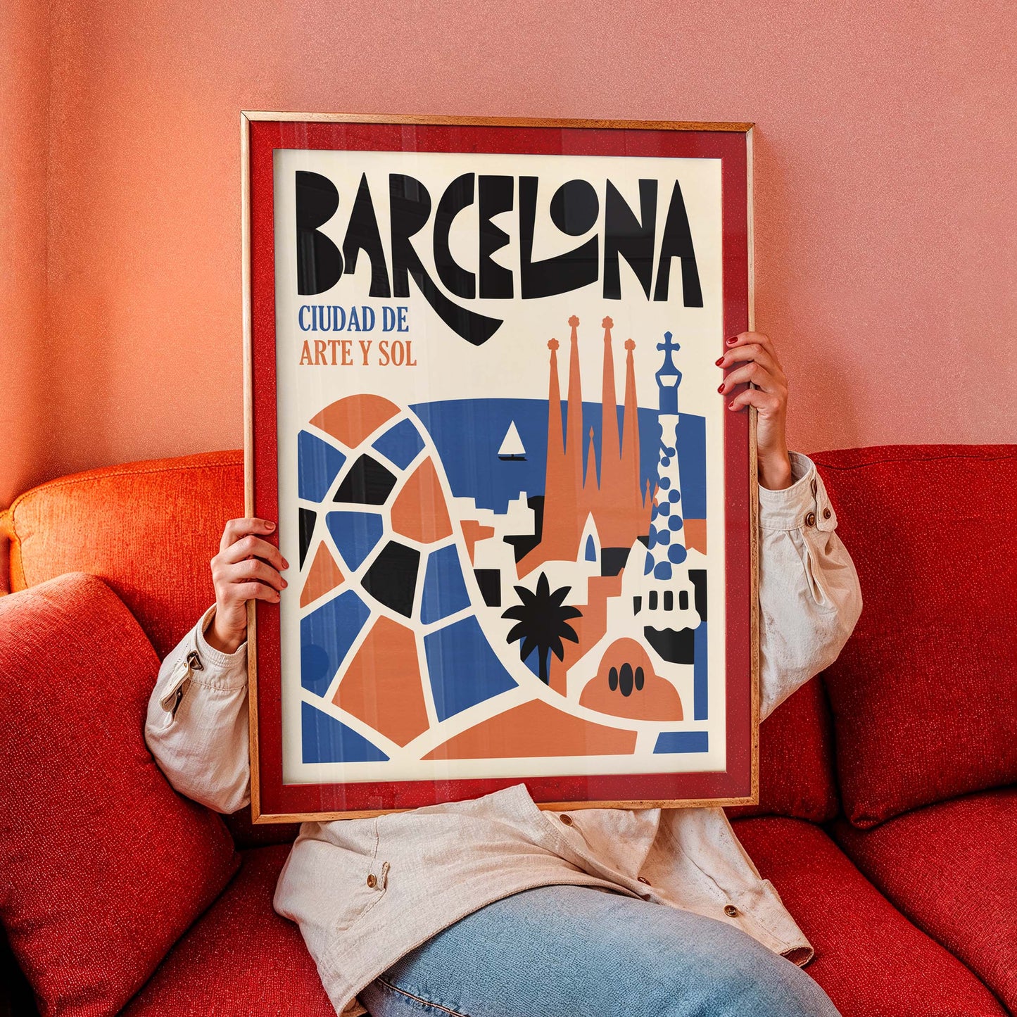 Barcelona Art And Sun Poster
