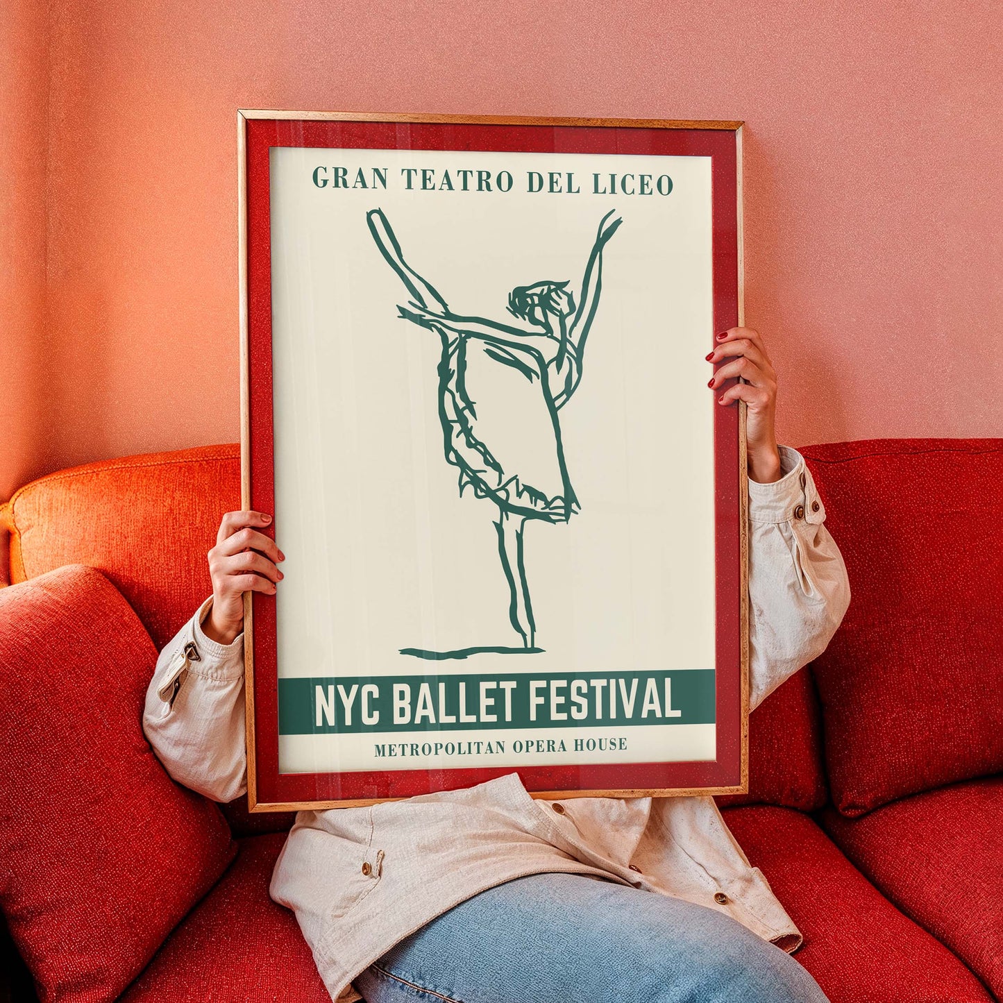 NYC Ballet Festival Line Art Poster Wall Art