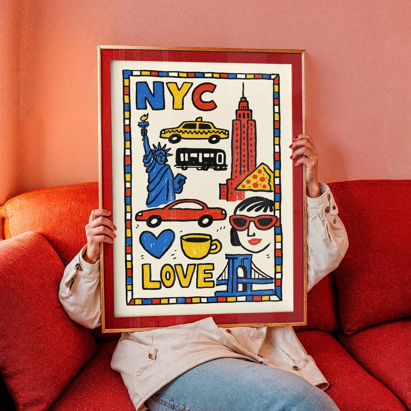 NYC Love Travel Poster Print