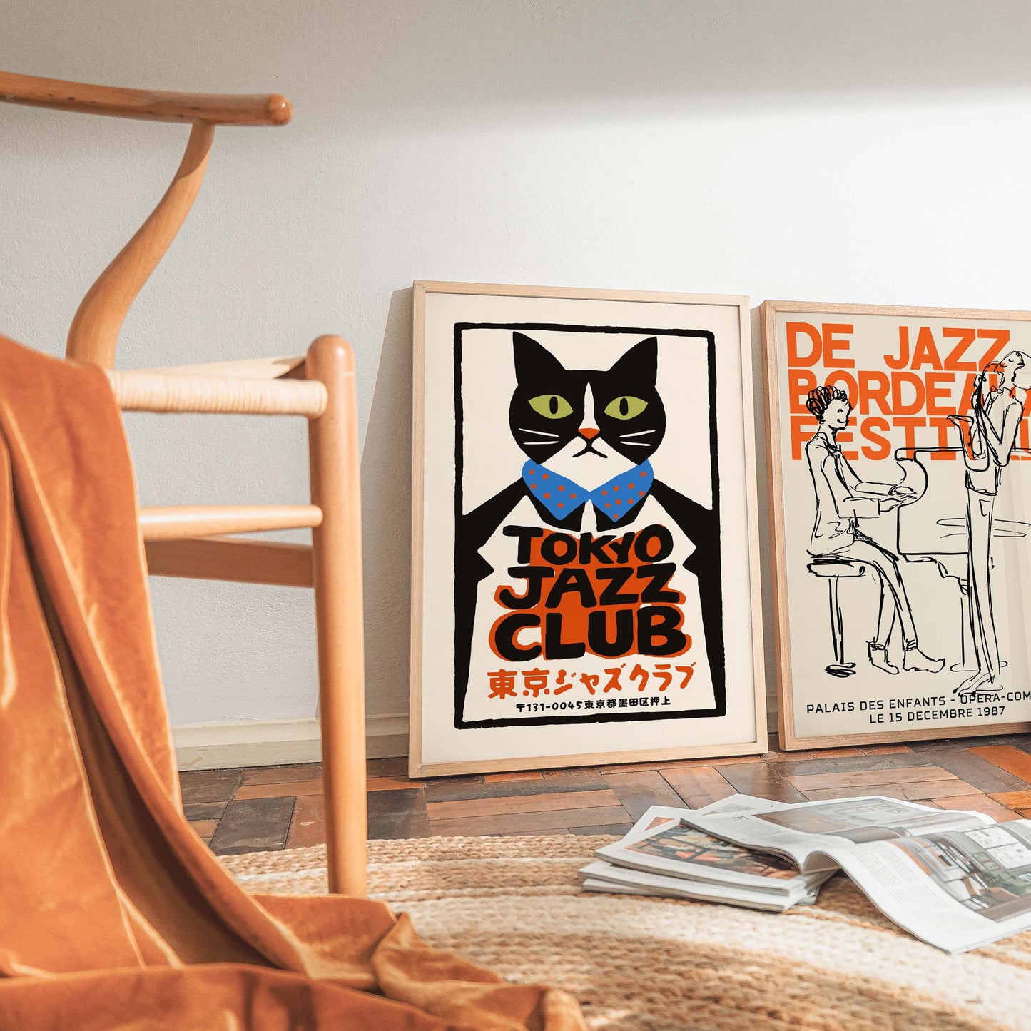 Tokyo Jazz Club Cat Wall Art