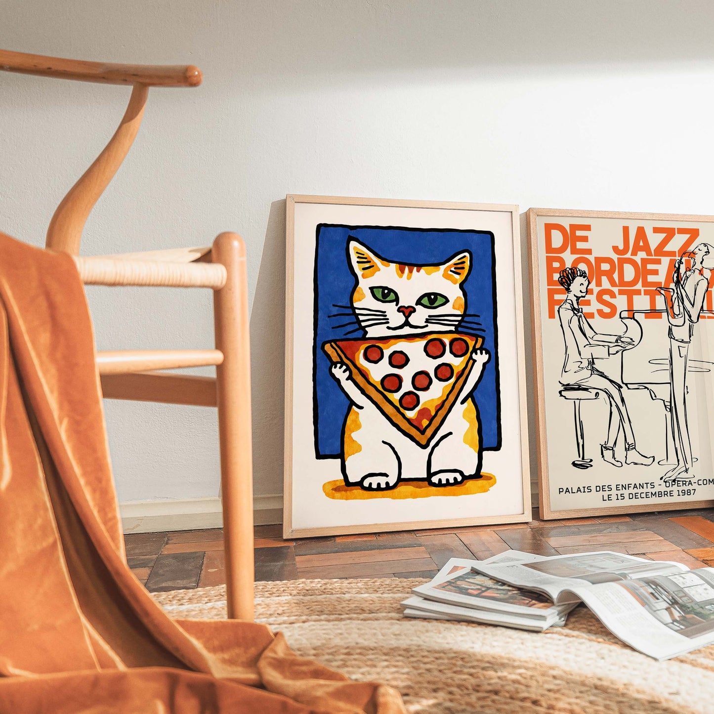 Pizza Cat Fun Poster Art Print