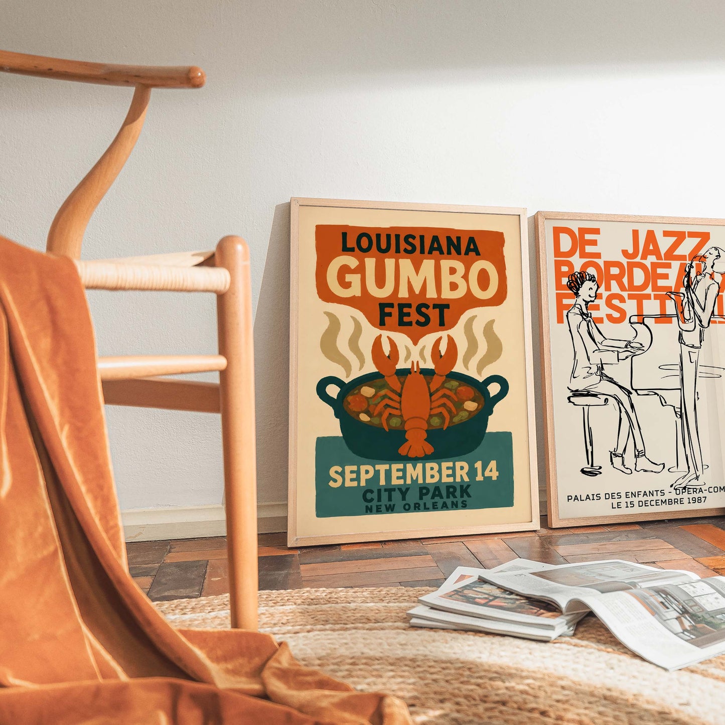 Retro Louisiana Gumbo Festival Kitchen Art Print