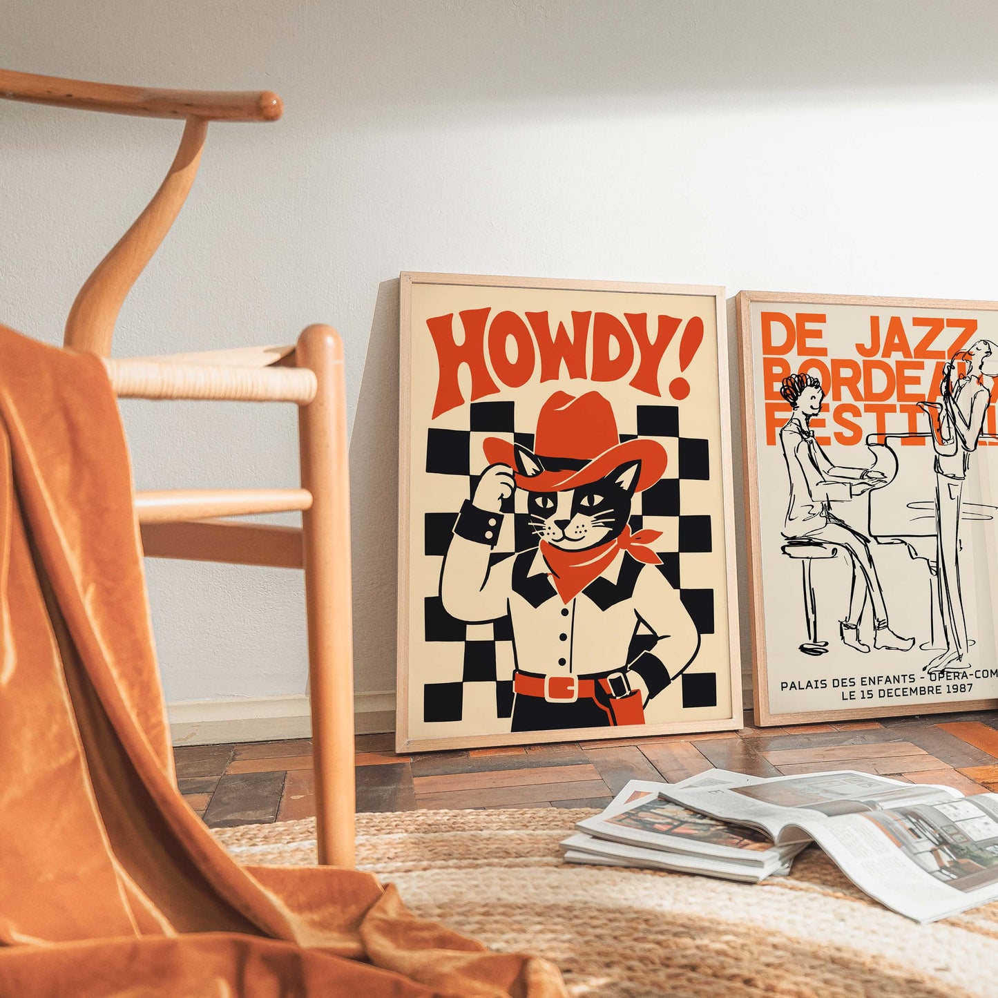 Howdy Cowboy Cat Poster