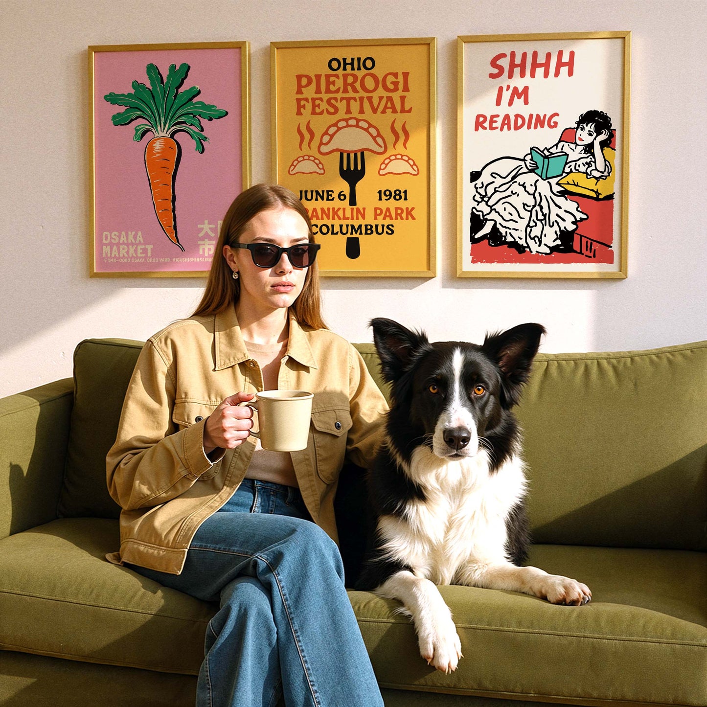 Reading Afternoon Illustration Poster