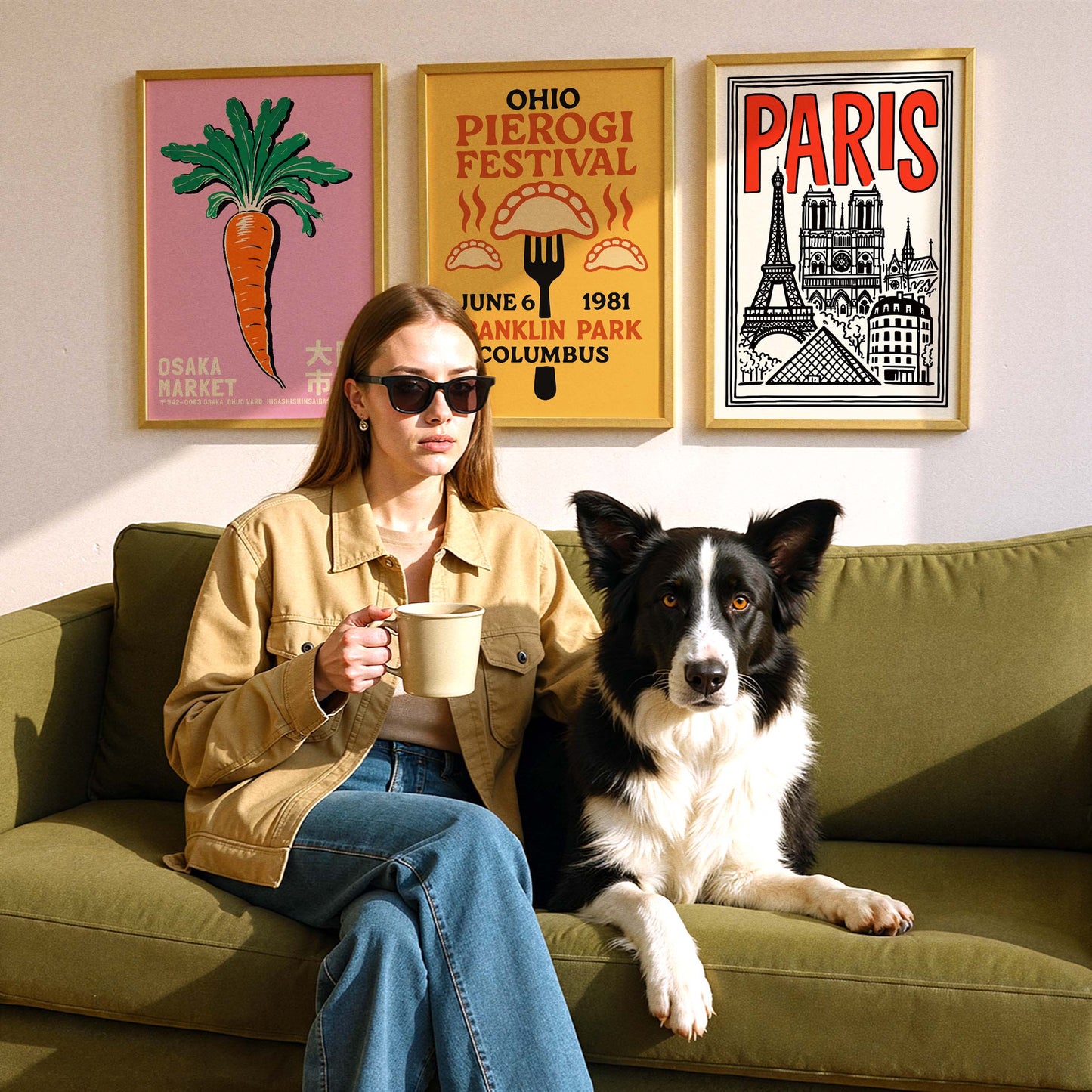 Paris Landmarks Travel Poster Print