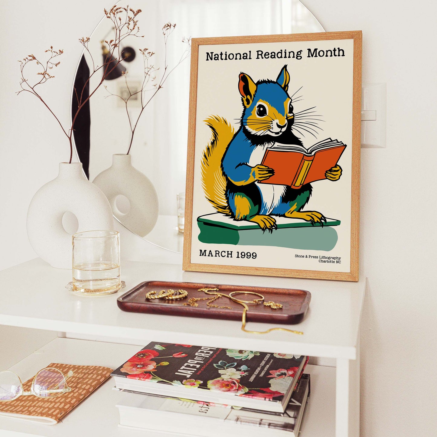 National Reading Month Squirrel Print
