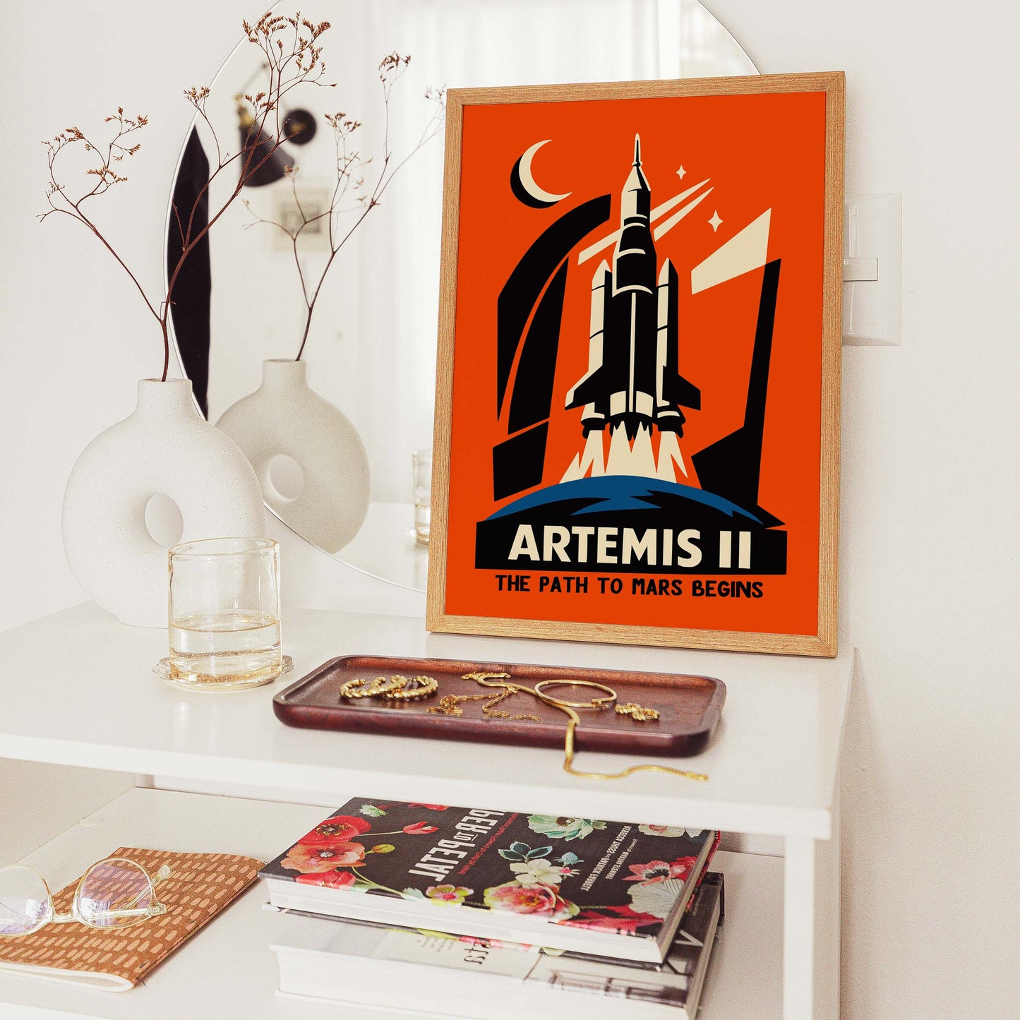 Artemis II Space Rocket Poster