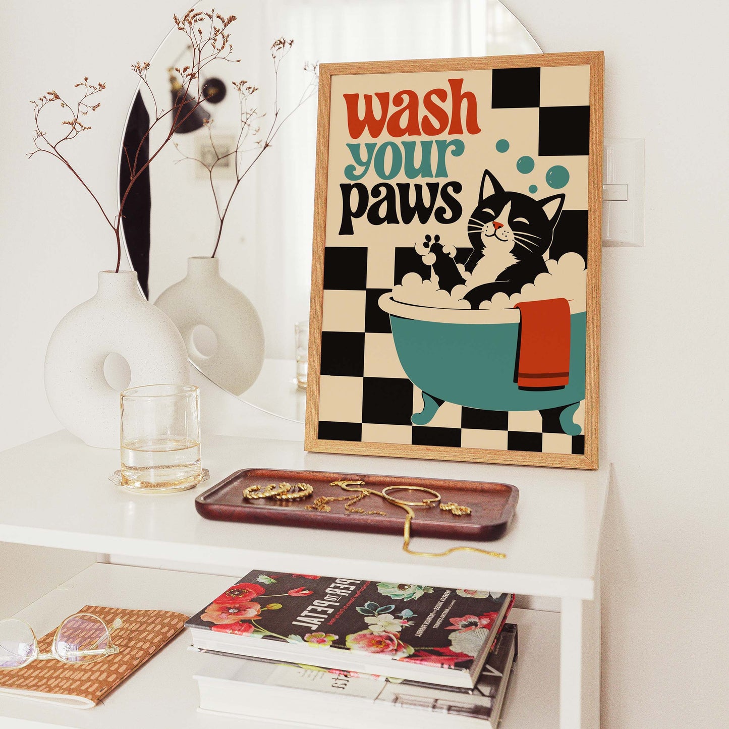Wash Your Paws Poster Bathroom