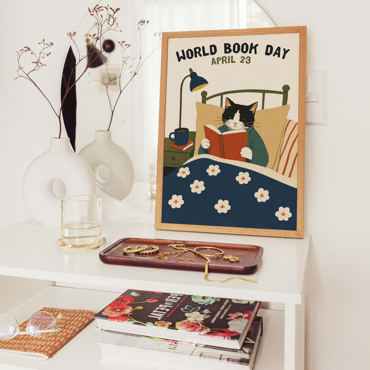 World Book Day Cat Print