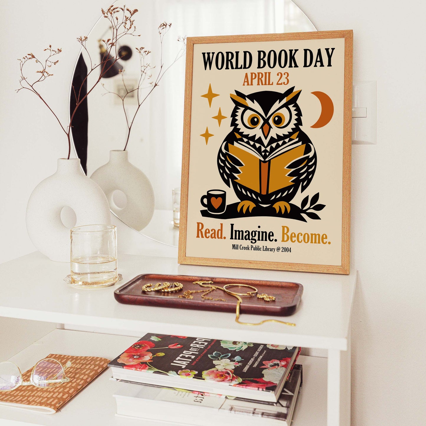 Library Reading Office Print