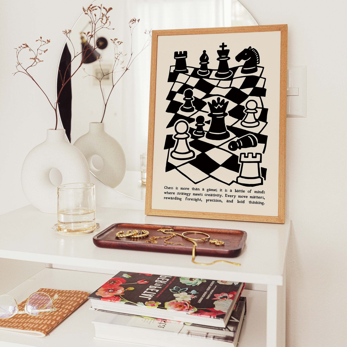 Chess Strategy Illustration Poster