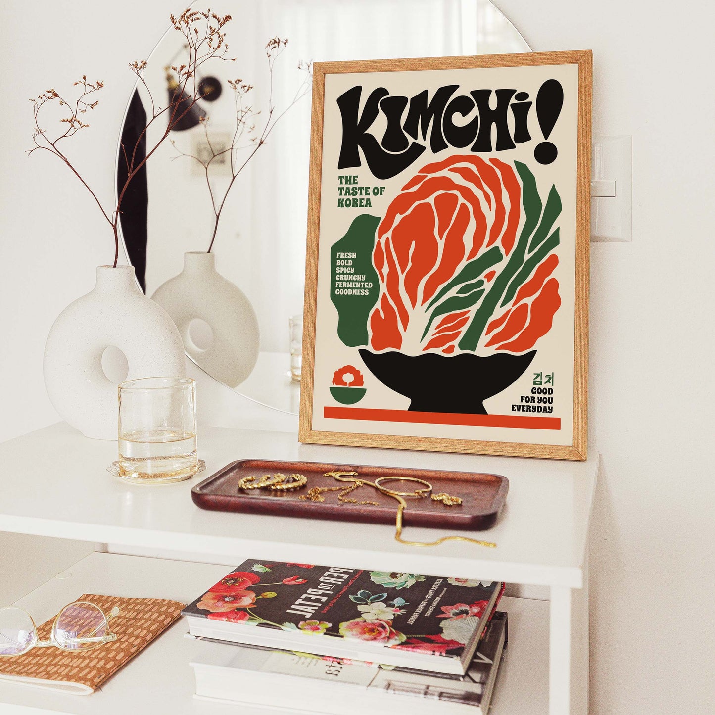 Korean Kimchi Kitchen Vintage Food Poster