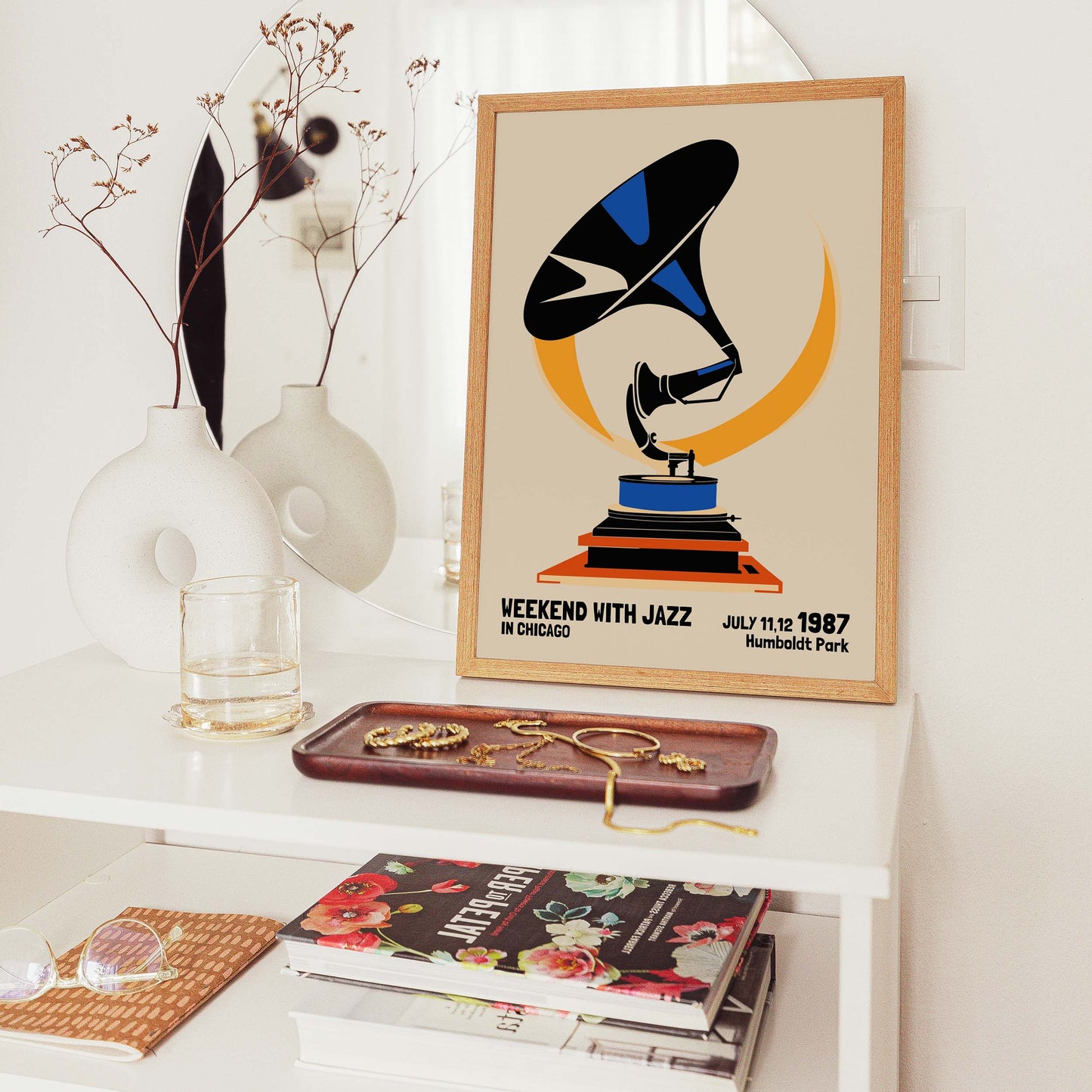 Chicago Weekend Jazz Gramophone Print