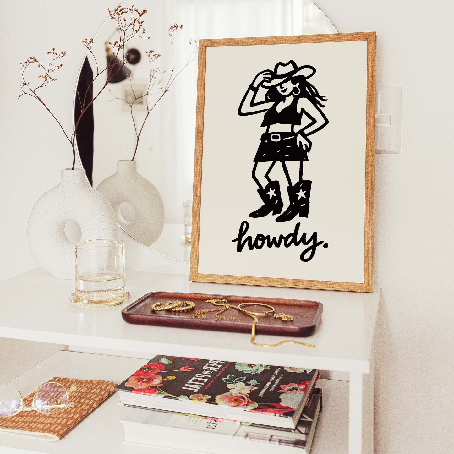 Cowgirl Howdy Western Poster Print