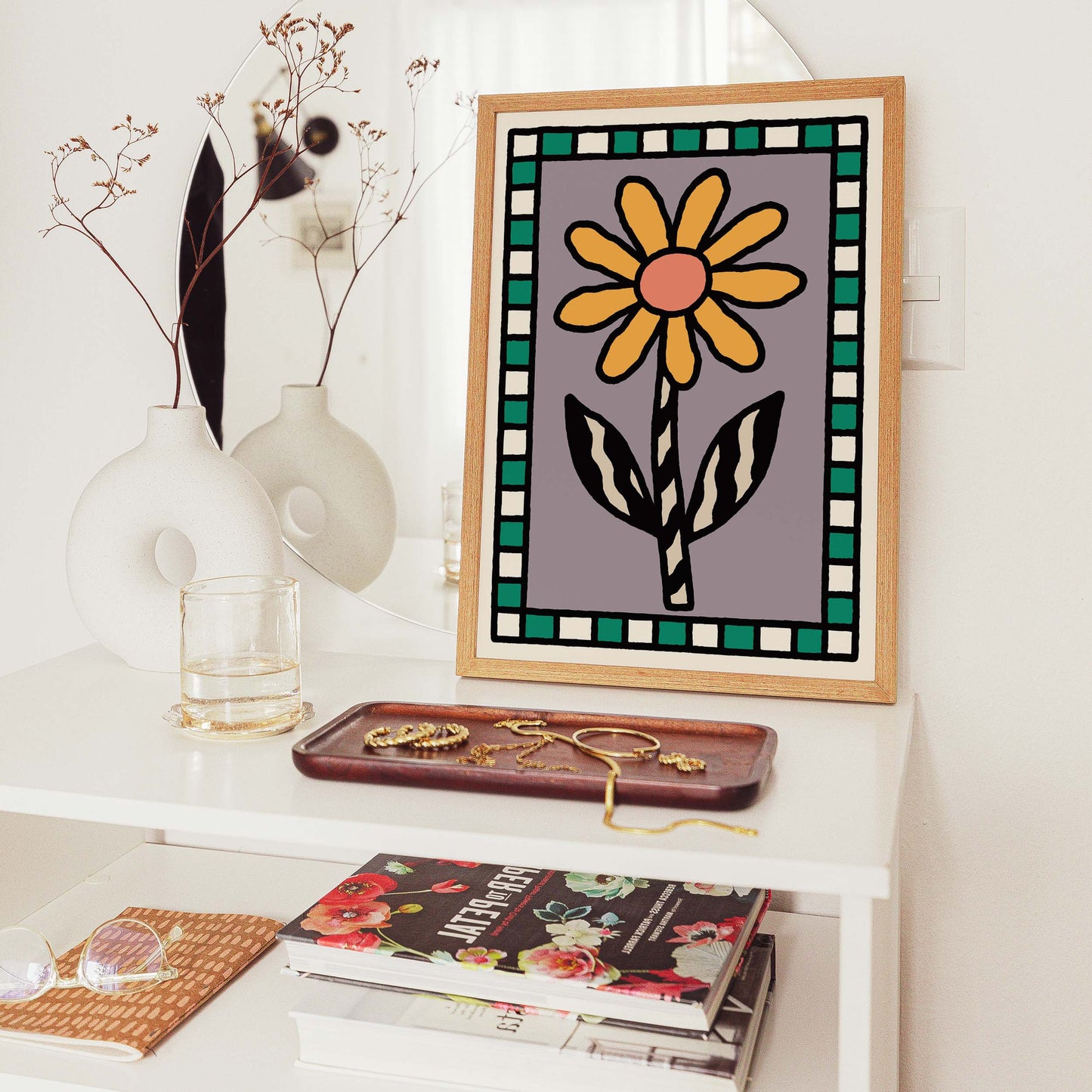 Scandinavian Daisy Poster Wall Art