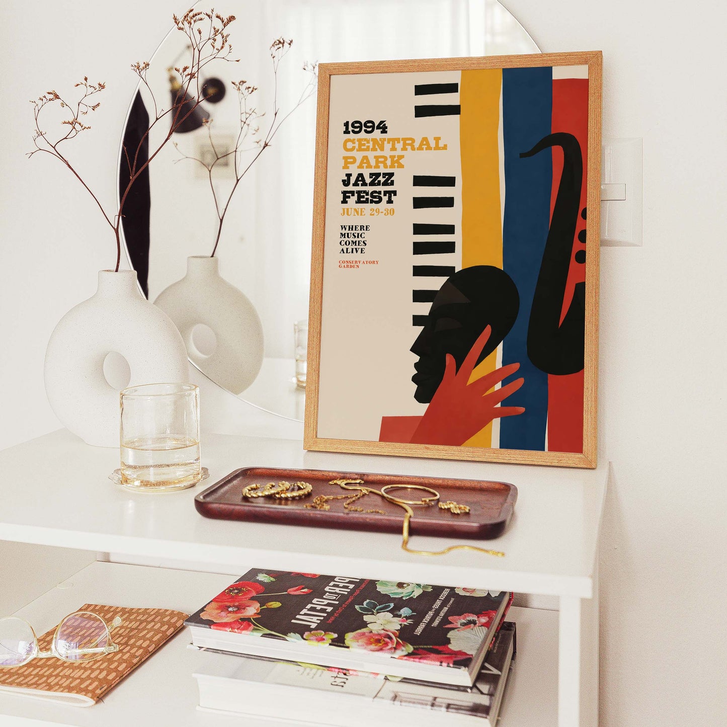 Central Park Jazz Festival Saxophone Poster
