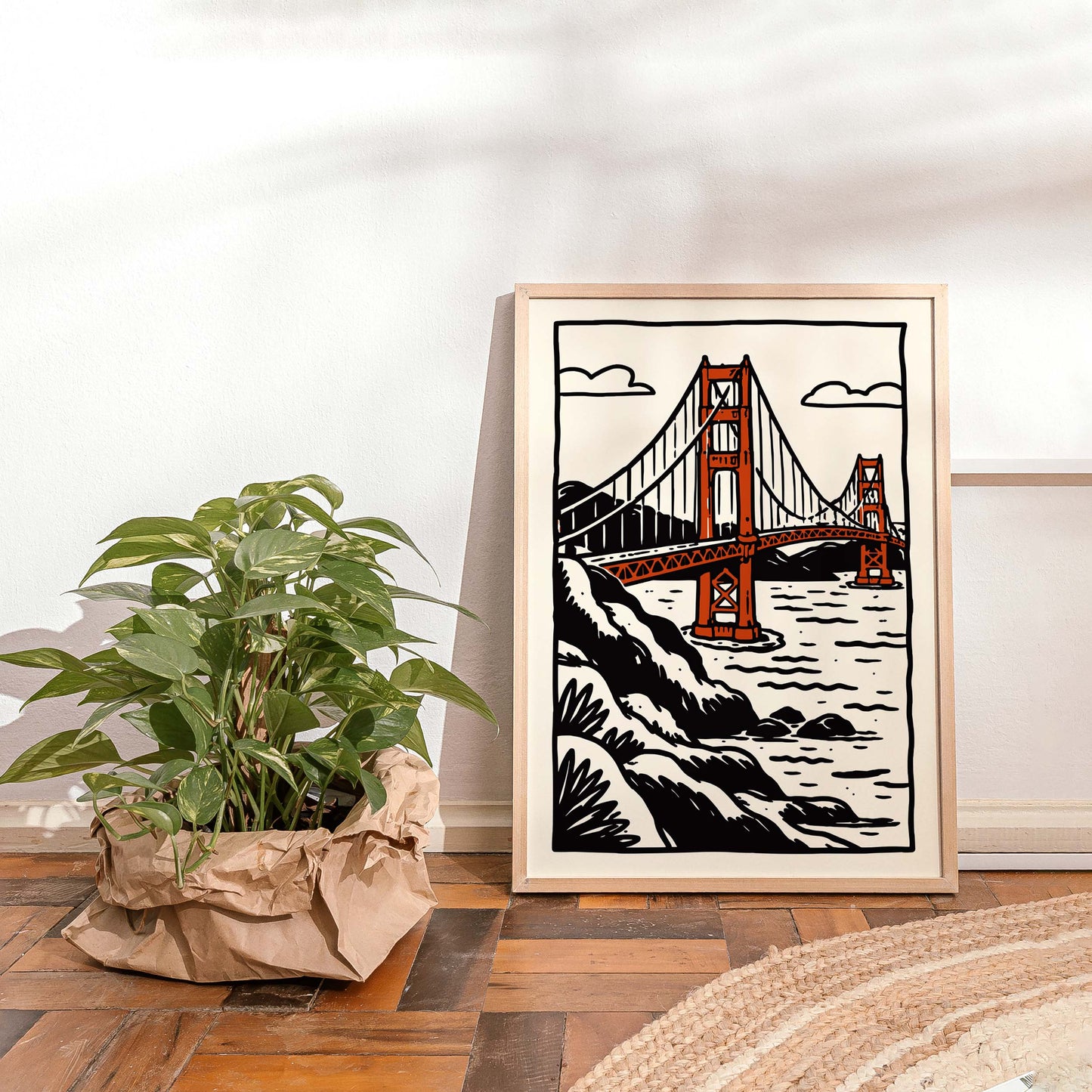 Golden Gate Bridge Illustration Poster