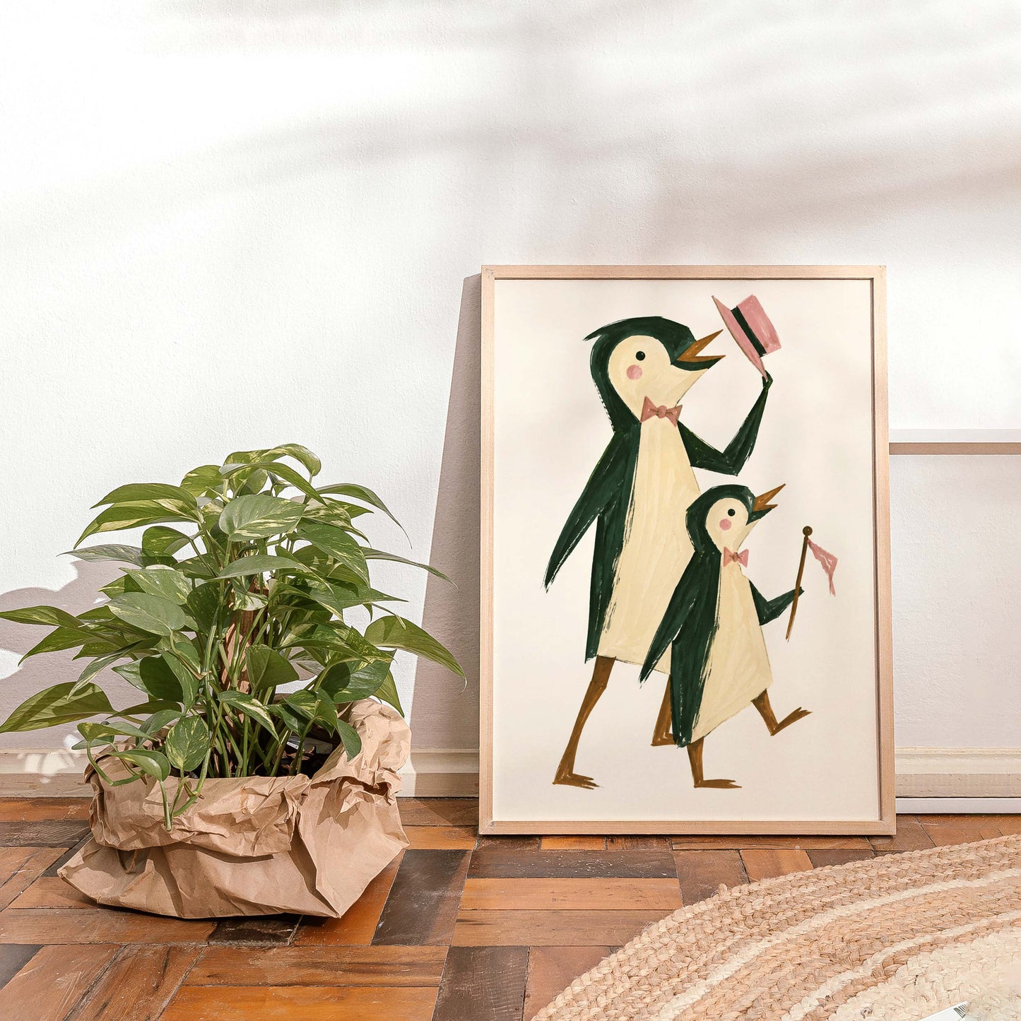 Cute Penguins Wall Print
