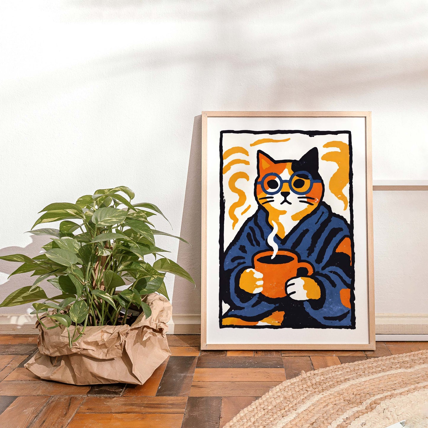 Cozy Coffee Cat Print