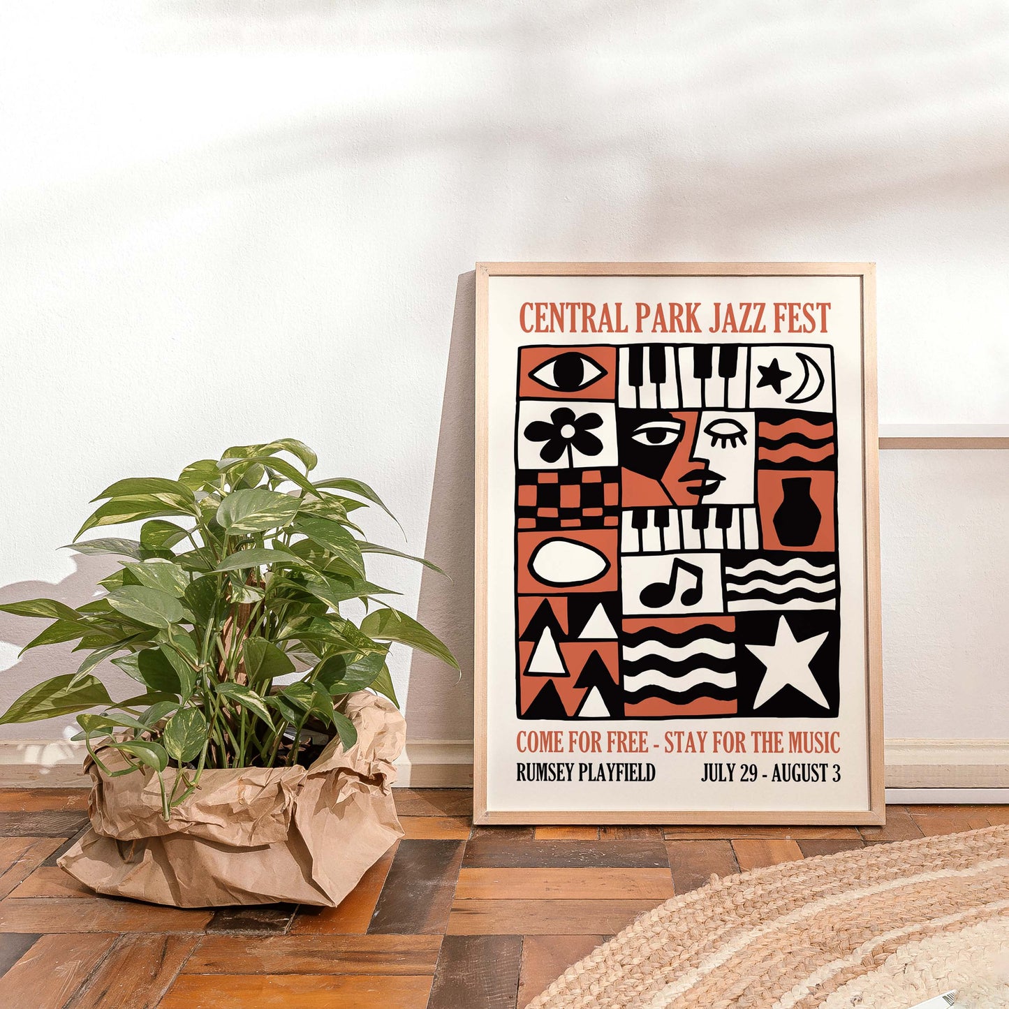 Central Park Jazz Poster Modern