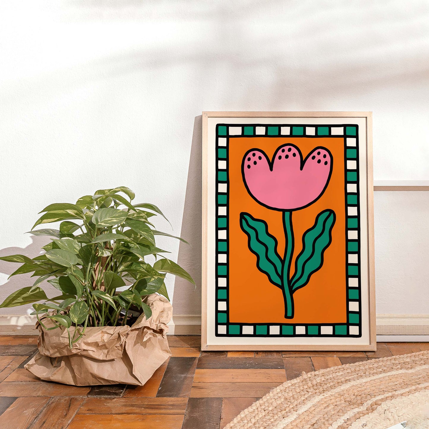 Modern Folk Tulip Poster Wall Art