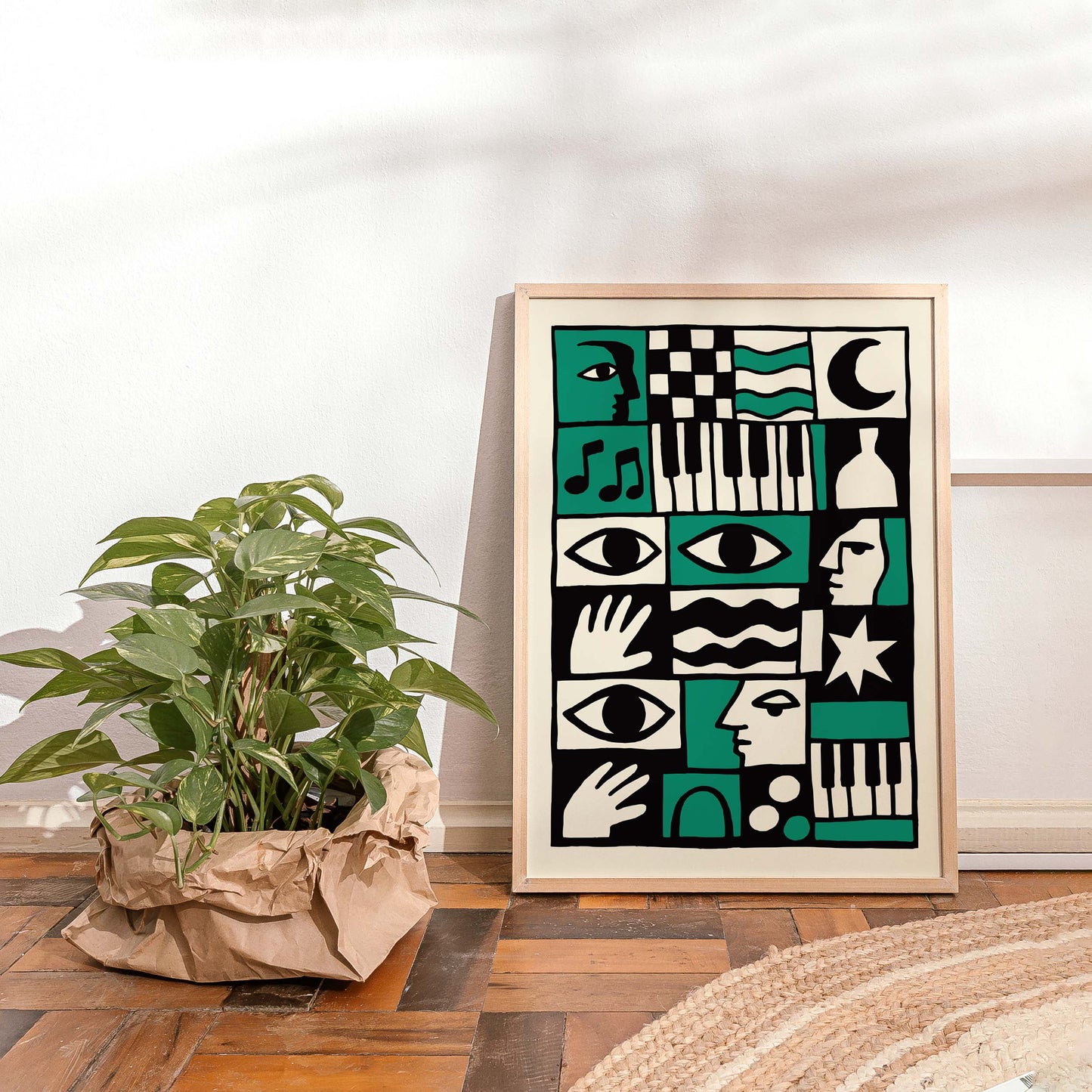Abstract Mosaic Faces Poster
