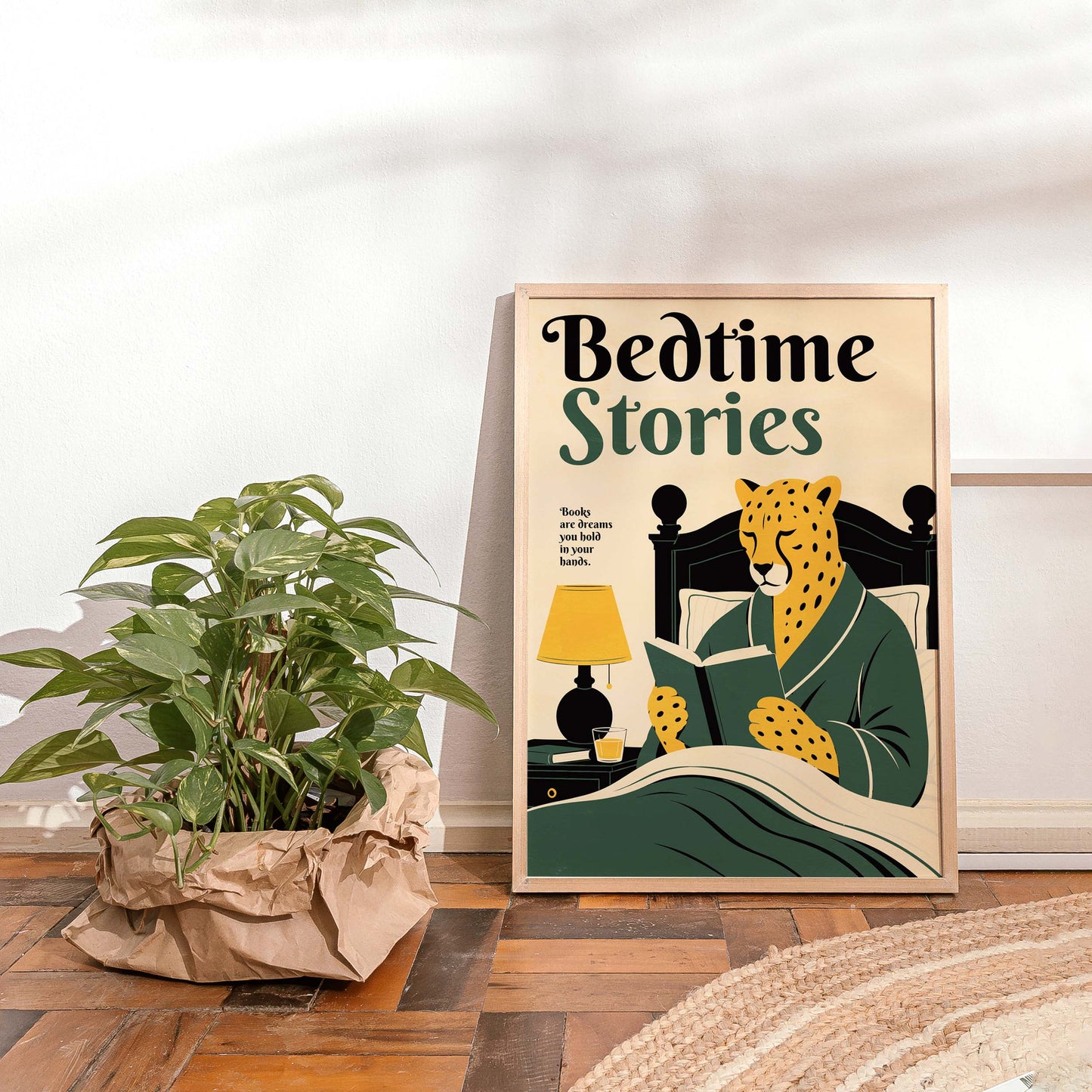 Cheetah Reading Print For Bedroom