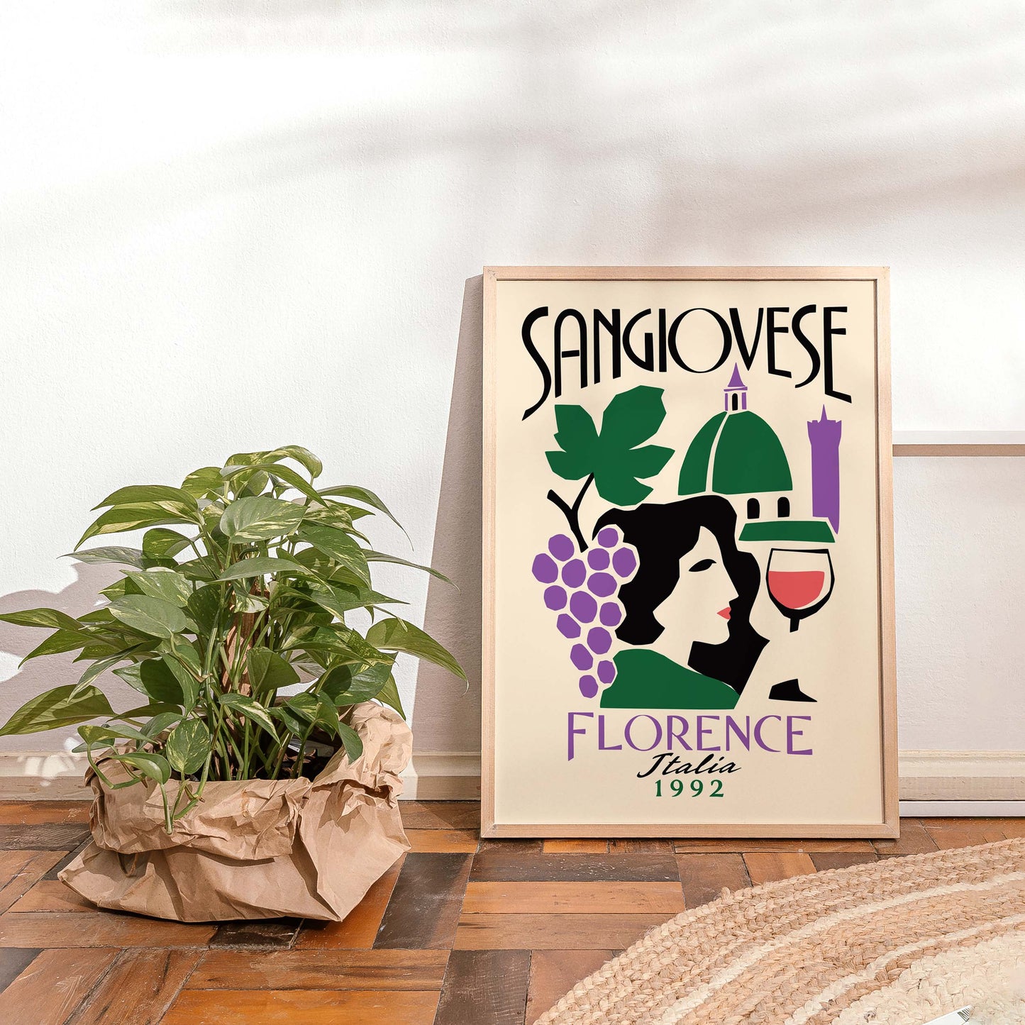 Sangiovese Florence Italia Vintage Travel Poster